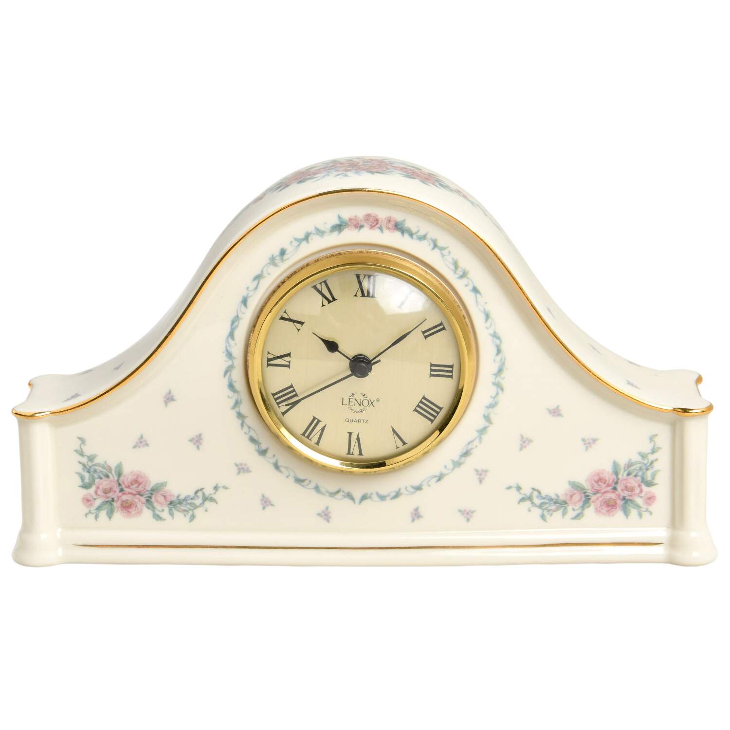 Petite Rose Mantel Clock by Lenox-1