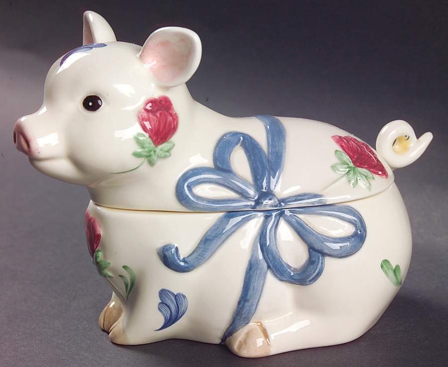 Poppies Barnyard Sugar Bowl & Lid W/Spoon by Lenox-1
