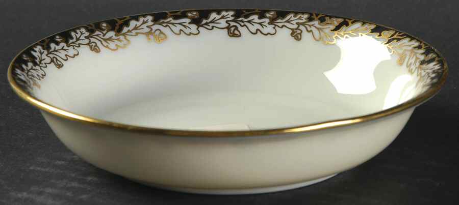 Oakleaf Black Fruit/Dessert (Sauce) Bowl by Lenox-1