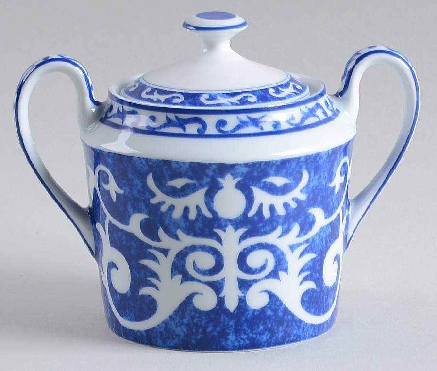 Festival Blue Sugar Bowl & Lid by Laure Japy-1