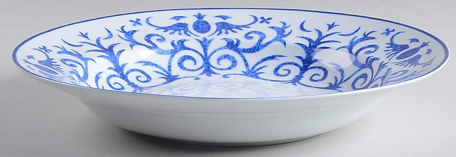 Festival Blue 11" Deep Round Platter by Laure Japy-1