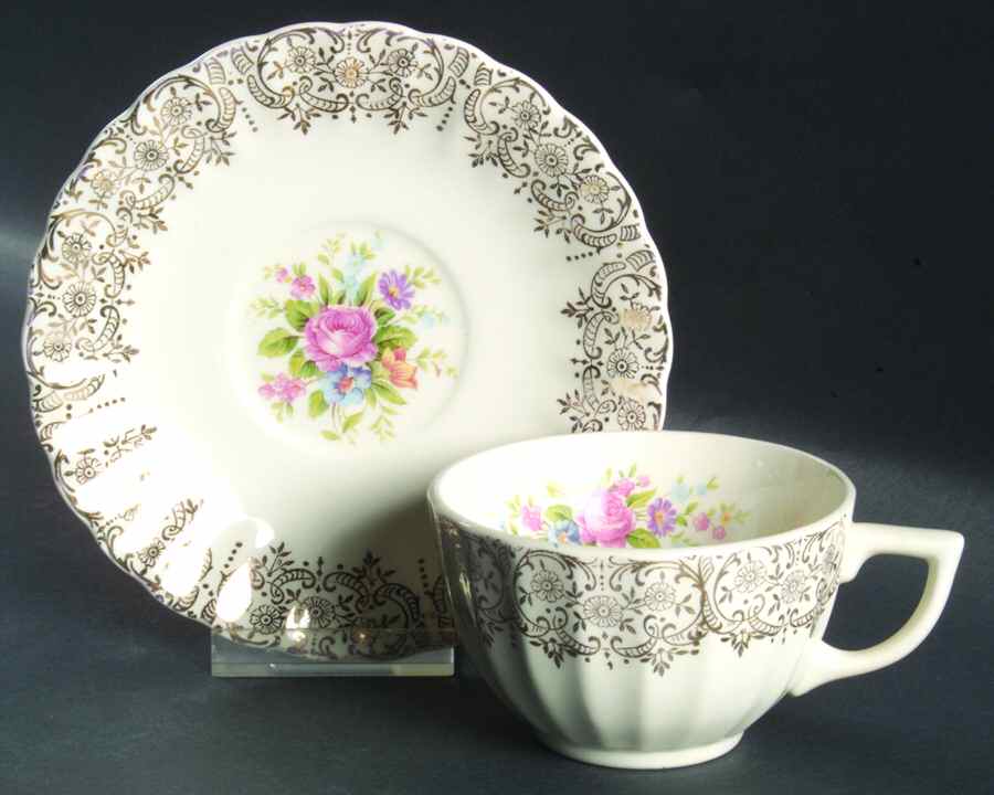 LIA17 Flat Cup & Saucer Set by Limoges-American-1