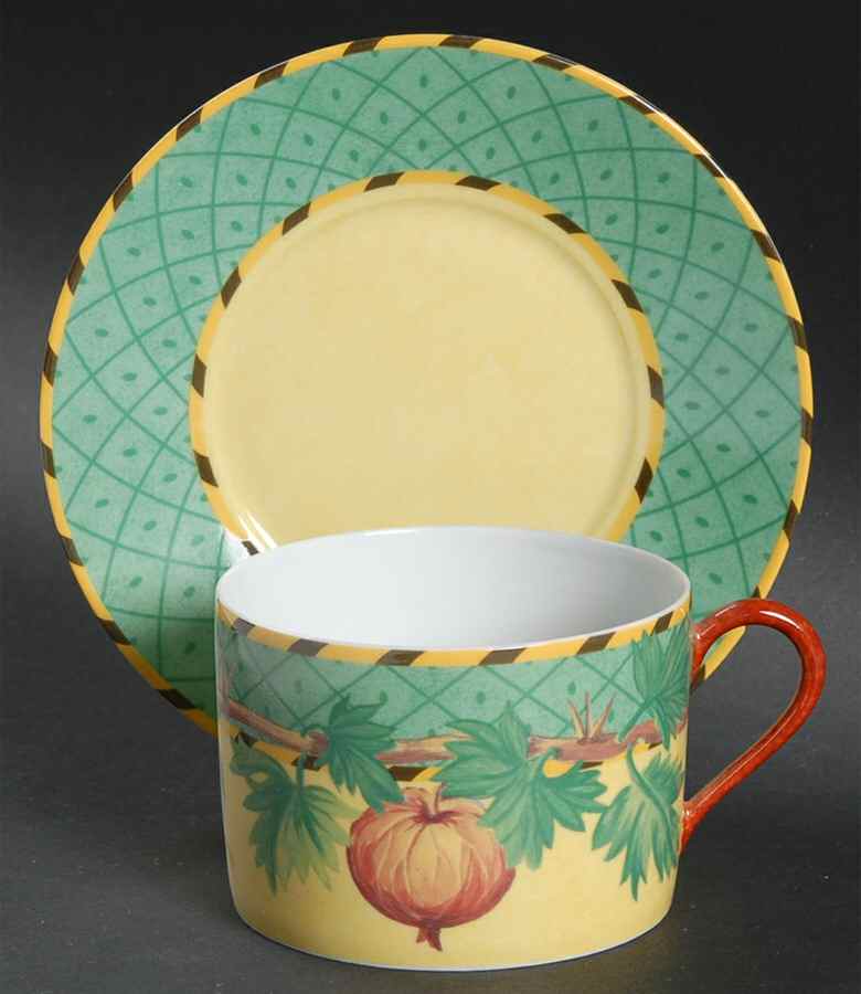 Vegetable Garden Flat Cup & Saucer Set by Laure Japy-1