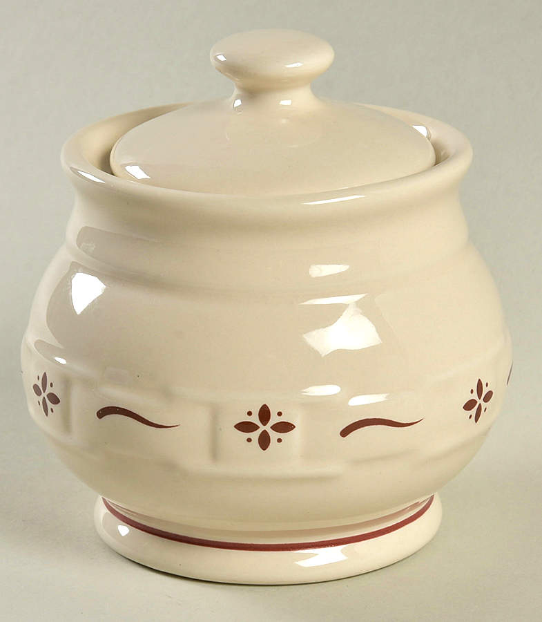Woven Traditions Red Sugar Bowl & Lid by Longaberger-1