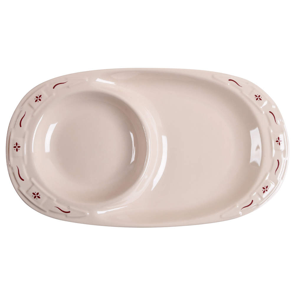 Woven Traditions Red Oval Snack Tray by Longaberger-1