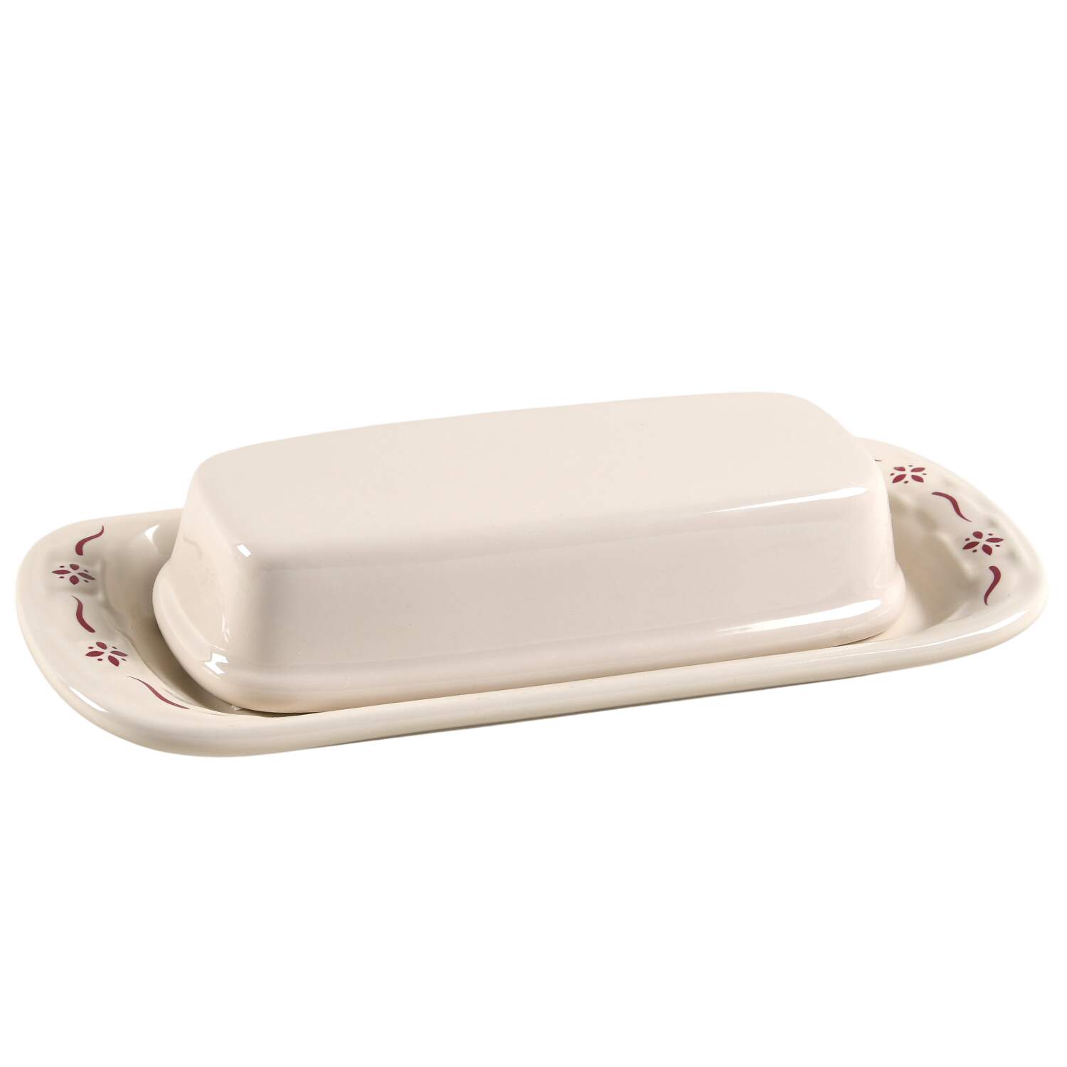 Woven Traditions Red 1/4 Lb Covered Butter by Longaberger-1