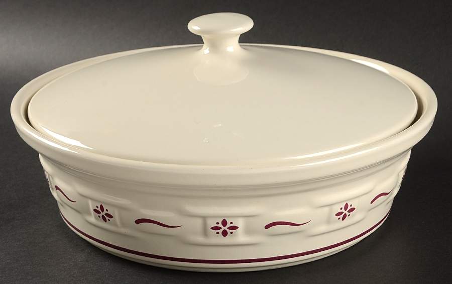 Woven Traditions Red 1.5 Qt Round Covered Casserole by Longaberger-1
