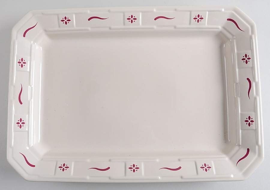 Woven Traditions Red 17" Rectangular Tray by Longaberger-1