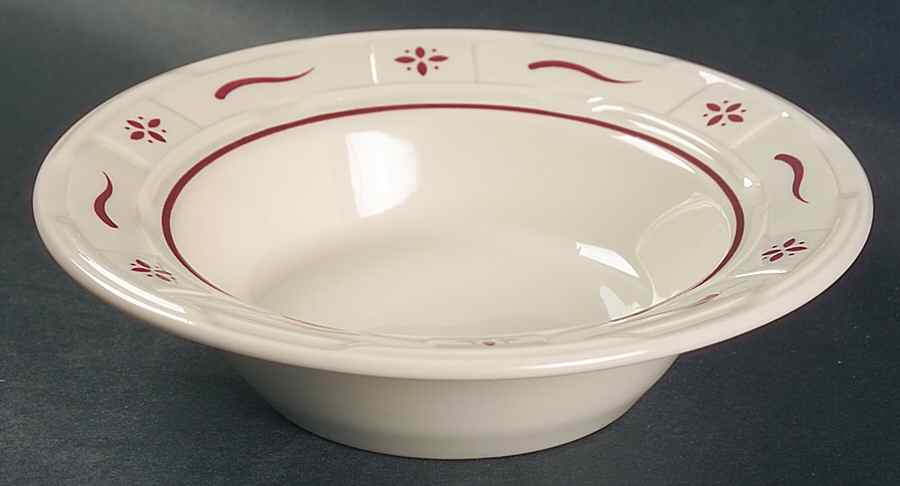 Woven Traditions Red Rim Fruit/Dessert (Sauce) Bowl by Longaberger-1