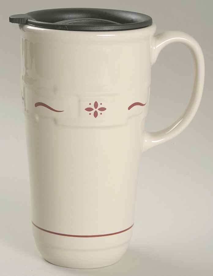 Woven Traditions Red Travel Mug & Plastic Lid by Longaberger-1