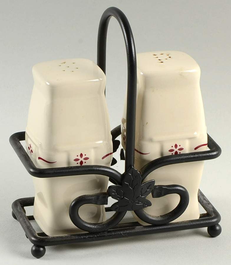 Woven Traditions Red Salt & Pepper w/Metal Stand (SAPM2) by Longaberger-1