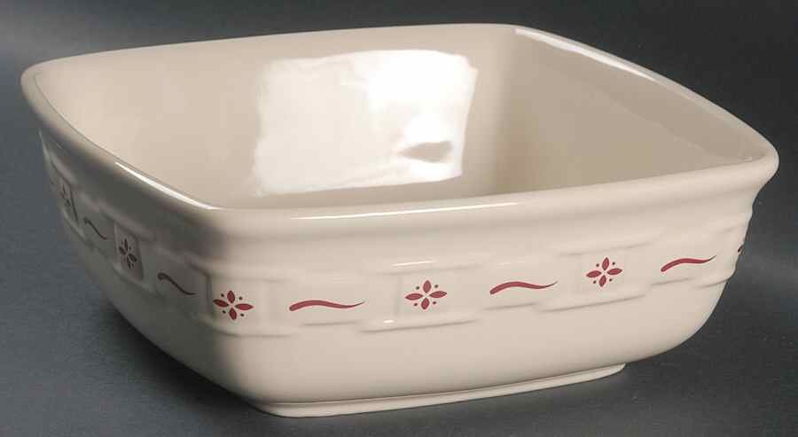 Woven Traditions Red 8" Square Vegetable Bowl by Longaberger-1