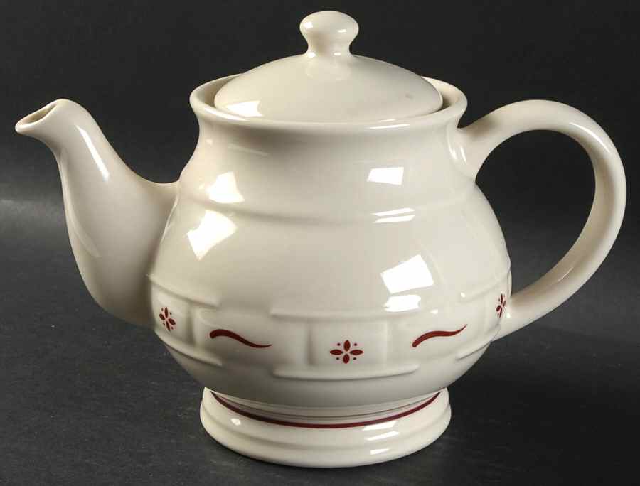 Woven Traditions Red Teapot & Lid by Longaberger-1
