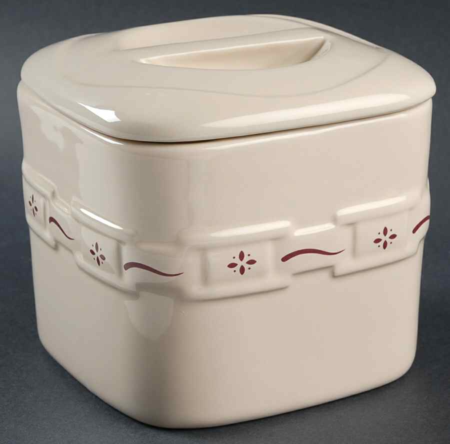 Woven Traditions Red Small Square Canister & Lid by Longaberger-1