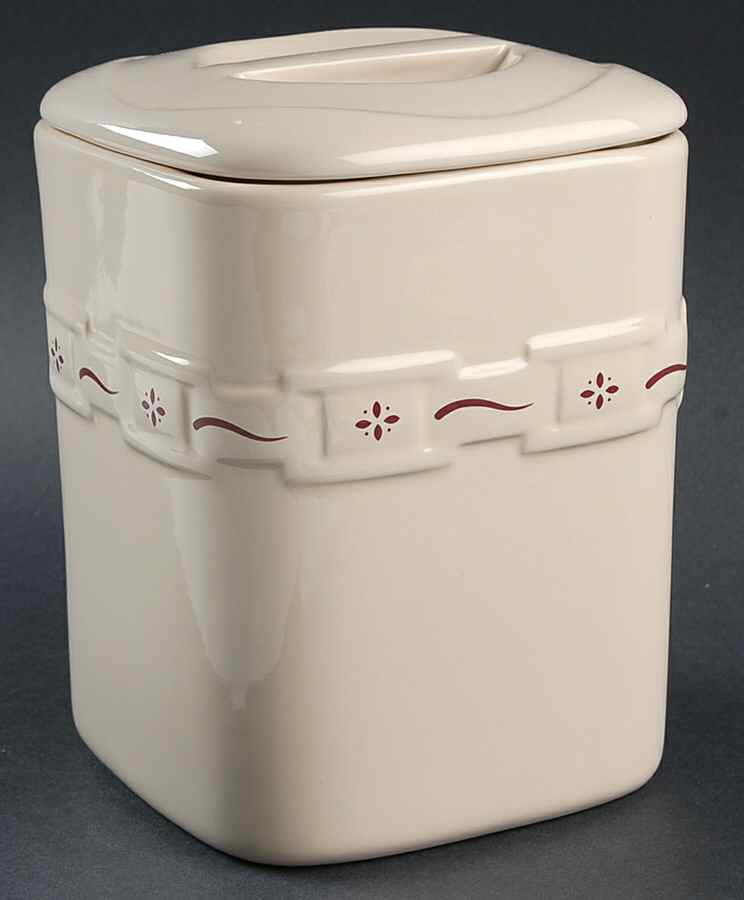 Woven Traditions Red Medium Square Canister & Lid by Longaberger-1