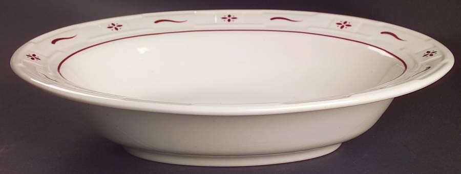 Woven Traditions Red 11" Oval Vegetable Bowl by Longaberger-1