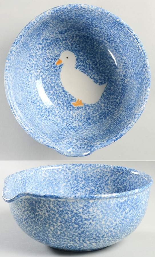 Blue Stipple with Duck Batter Bowl by Los Angeles-1
