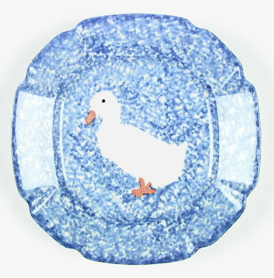 Blue Stipple with Duck Salad Plate by Los Angeles-1