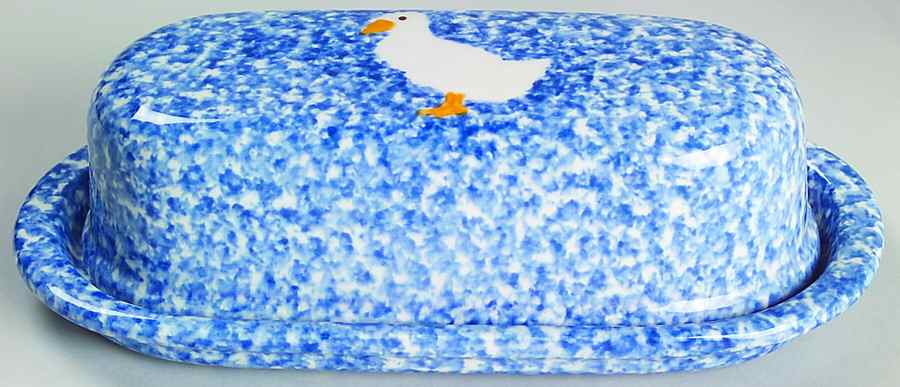 Blue Stipple with Duck 1/4 Lb Covered Butter by Los Angeles-1