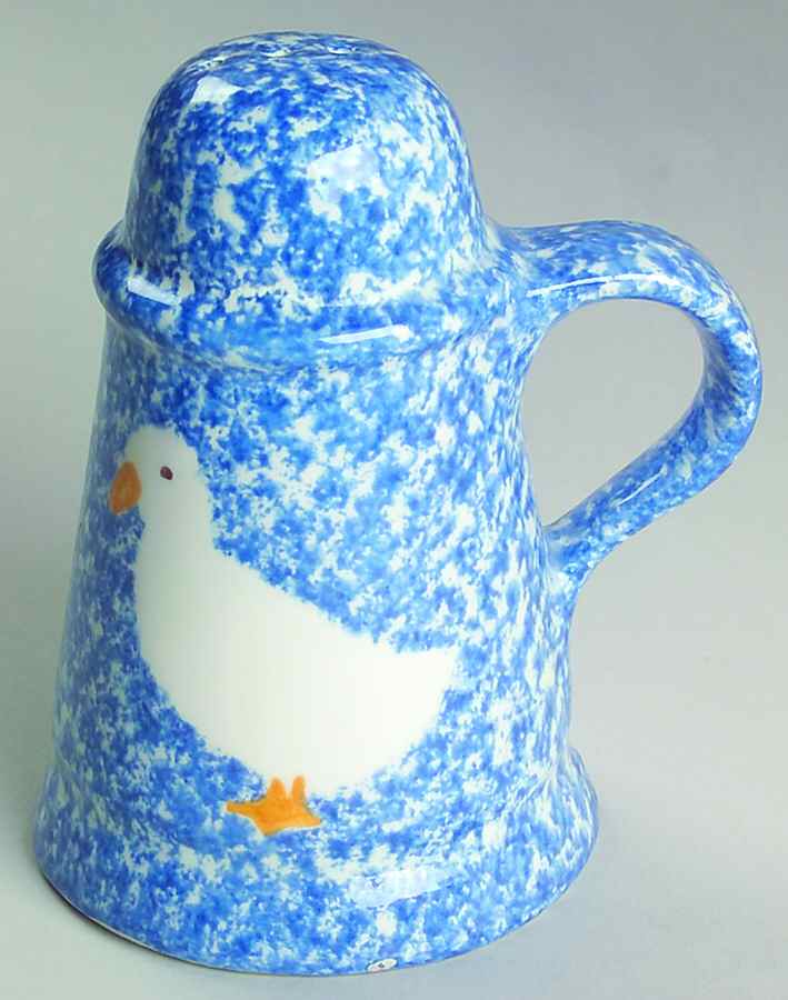 Blue Stipple with Duck Oversized Salt Shaker by Los Angeles-1
