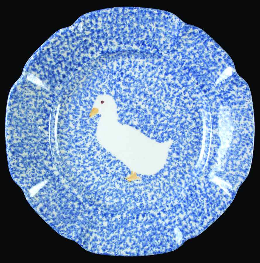 Blue Stipple with Duck Dinner Plate by Los Angeles-1