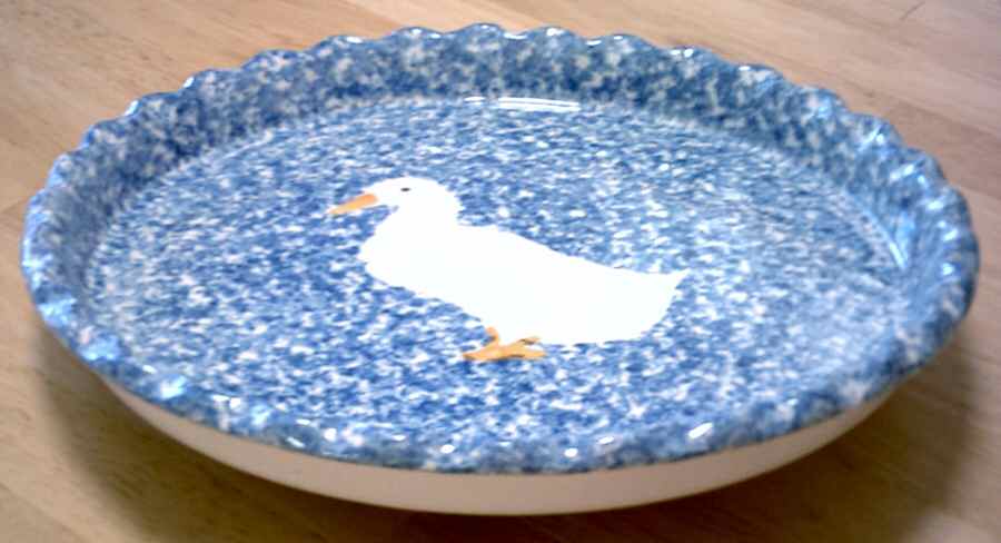 Blue Stipple with Duck 11" Quiche by Los Angeles-1