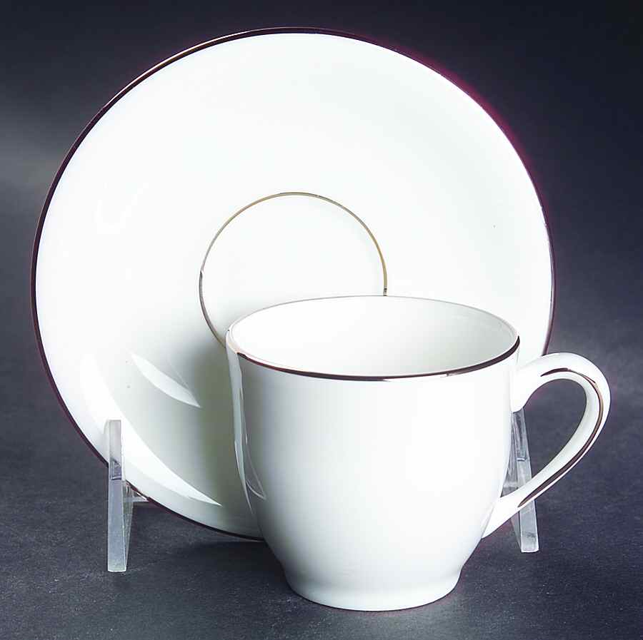 Classics Platinum Flat Demitasse Cup & Saucer Set by Lenox-1