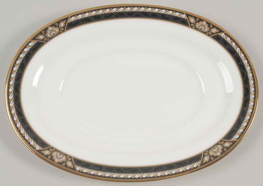Golden Dynasty (White Background) Underplate for Gravy Boat by Lenox-1