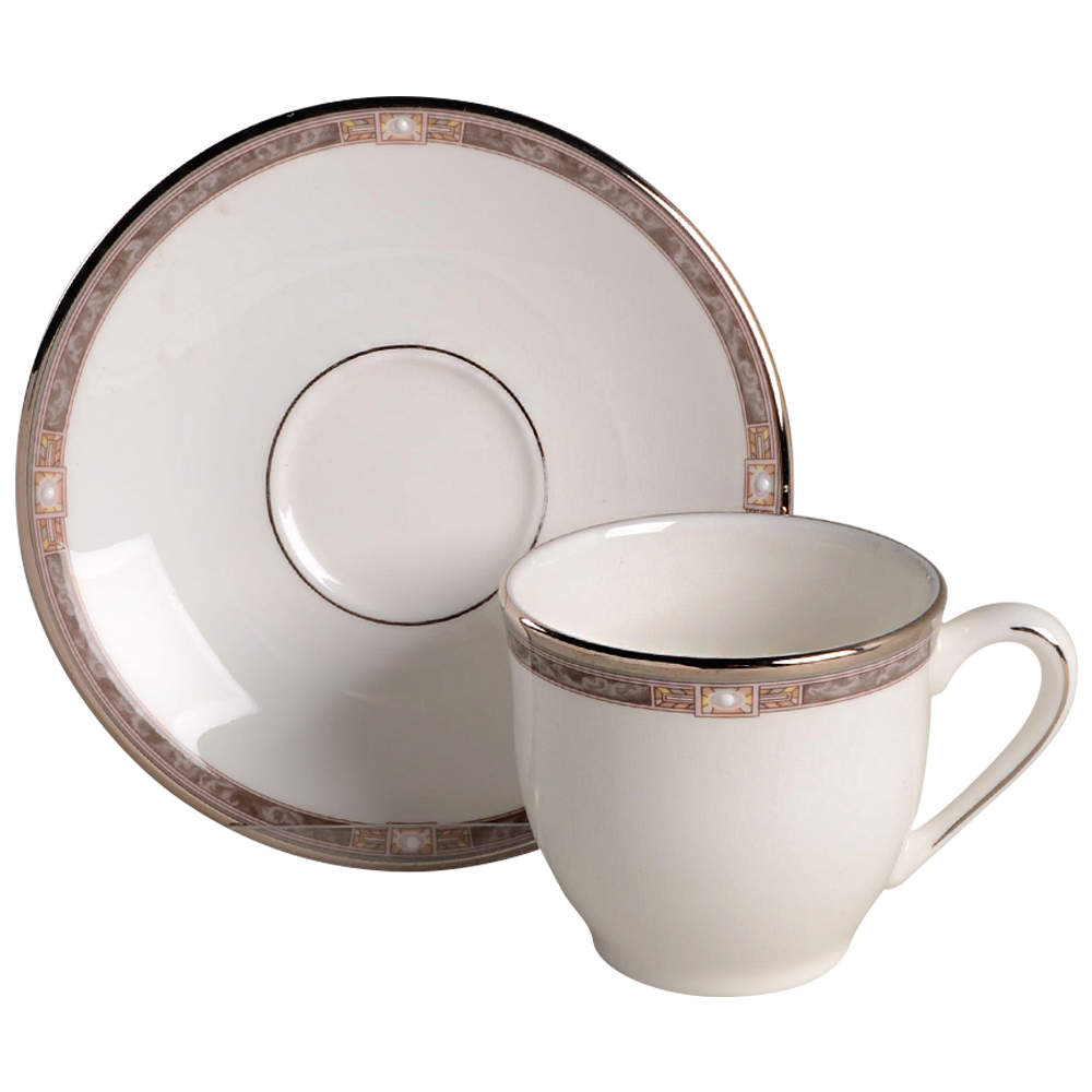 Pearlescence Platinum Flat Demitasse Cup & Saucer Set by Lenox-1