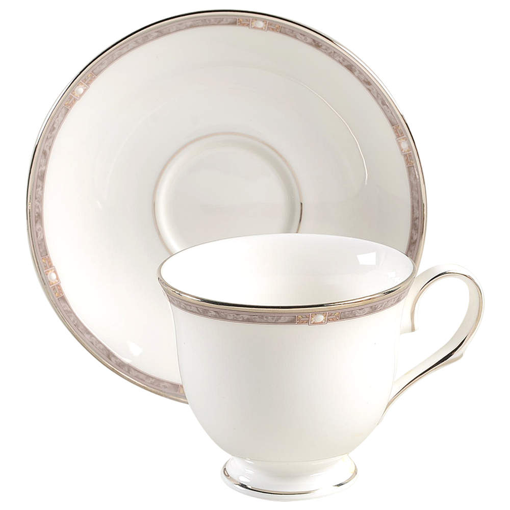 Pearlescence Platinum Footed Cup & Saucer Set by Lenox-1