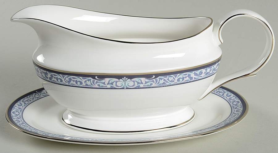 Vintage Lace Gravy Boat & Underplate by Lenox-1