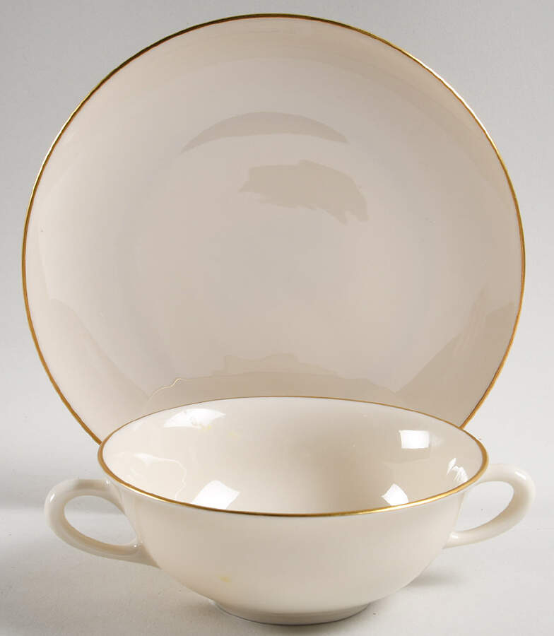 L26 Flat Cream Soup Bowl & Saucer Set by Lenox-1