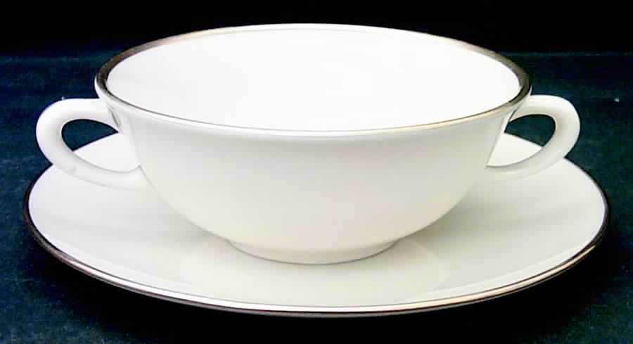 Presidential Gold Flat Cream Soup Bowl & Dessert Plate/Saucer Set by Lenox-1