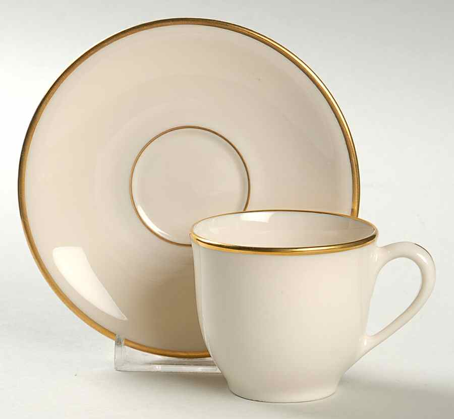 Presidential Gold Flat Demitasse Cup & Saucer Set by Lenox-1