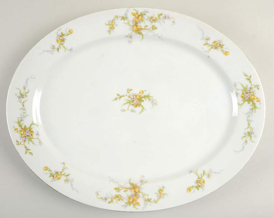 LIM48 15" Oval Serving Platter by Limoges-French-1