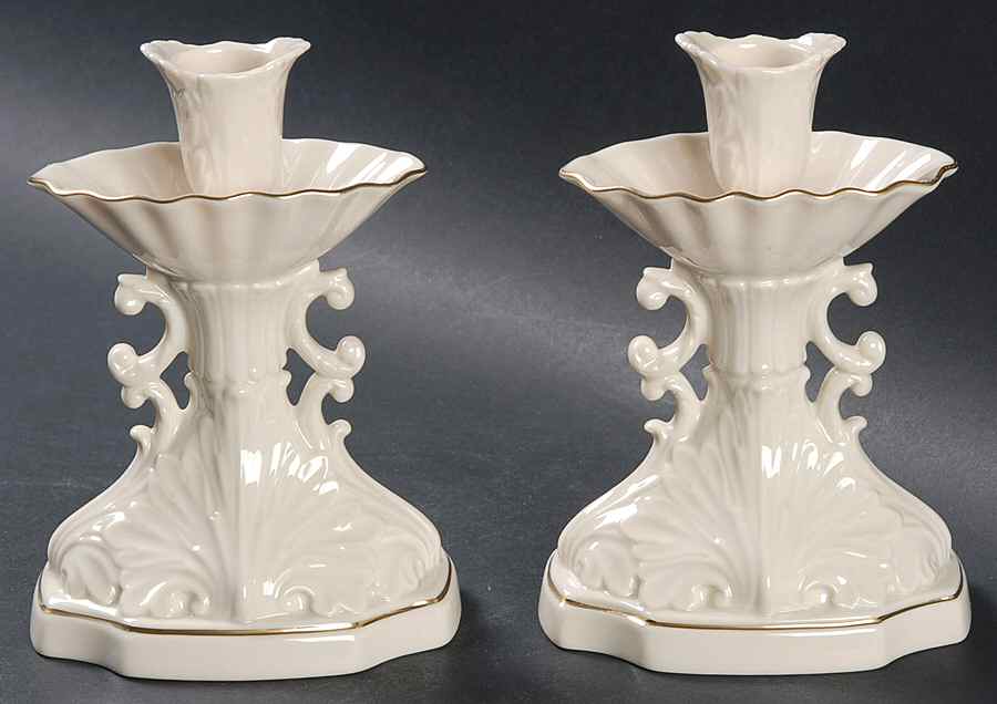 Aquarius Collection (Giftware) 6" Candlestick - Set of 2 by Lenox-1