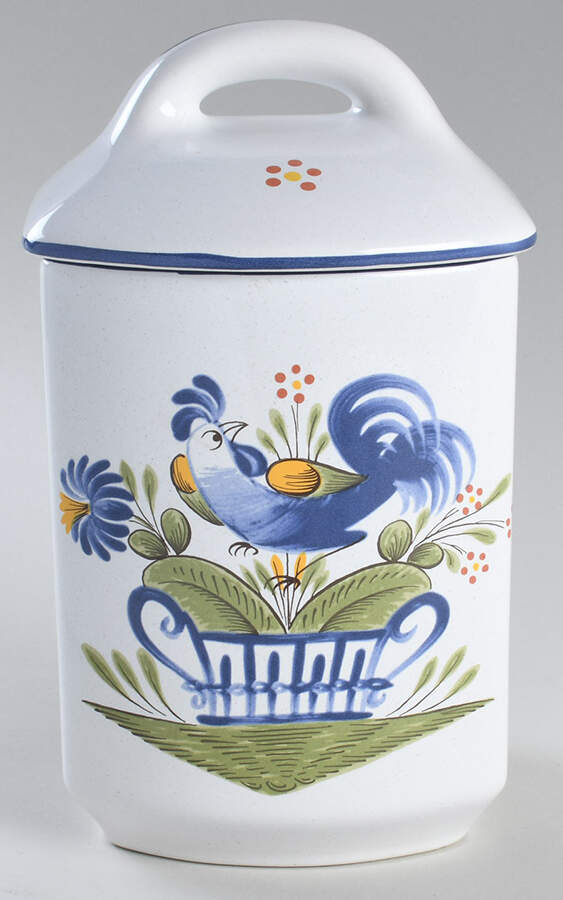 Chanteclerc Blue Extra Large Canister & Lid by Luneville-1