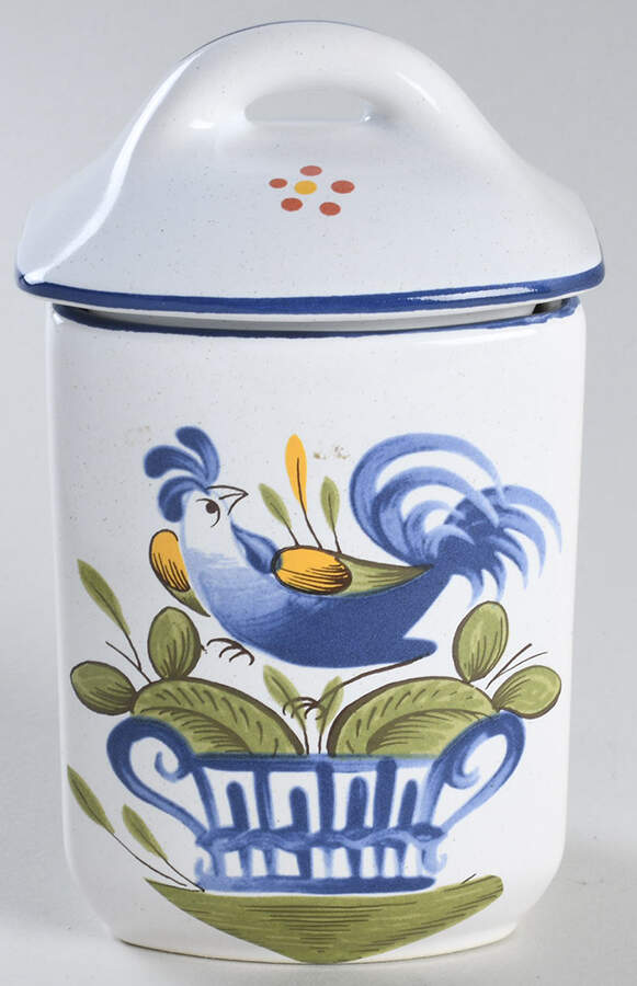 Chanteclerc Blue Small Canister & Lid by Luneville-1