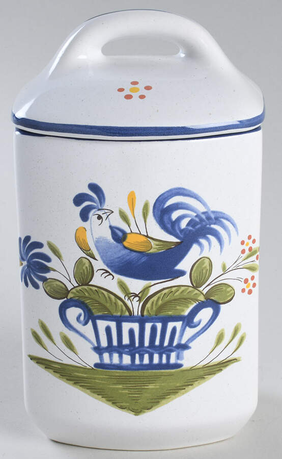 Chanteclerc Blue Medium Canister & Lid by Luneville-1