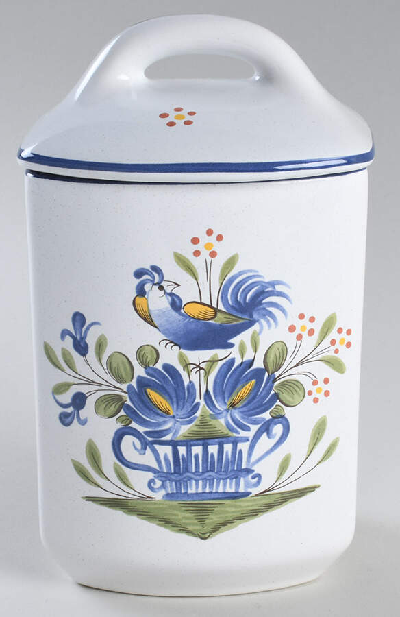 Chanteclerc Blue Large Canister & Lid by Luneville-1