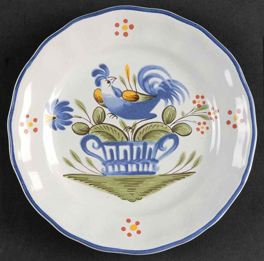 Chanteclerc Blue Bread & Butter Plate by Luneville-1