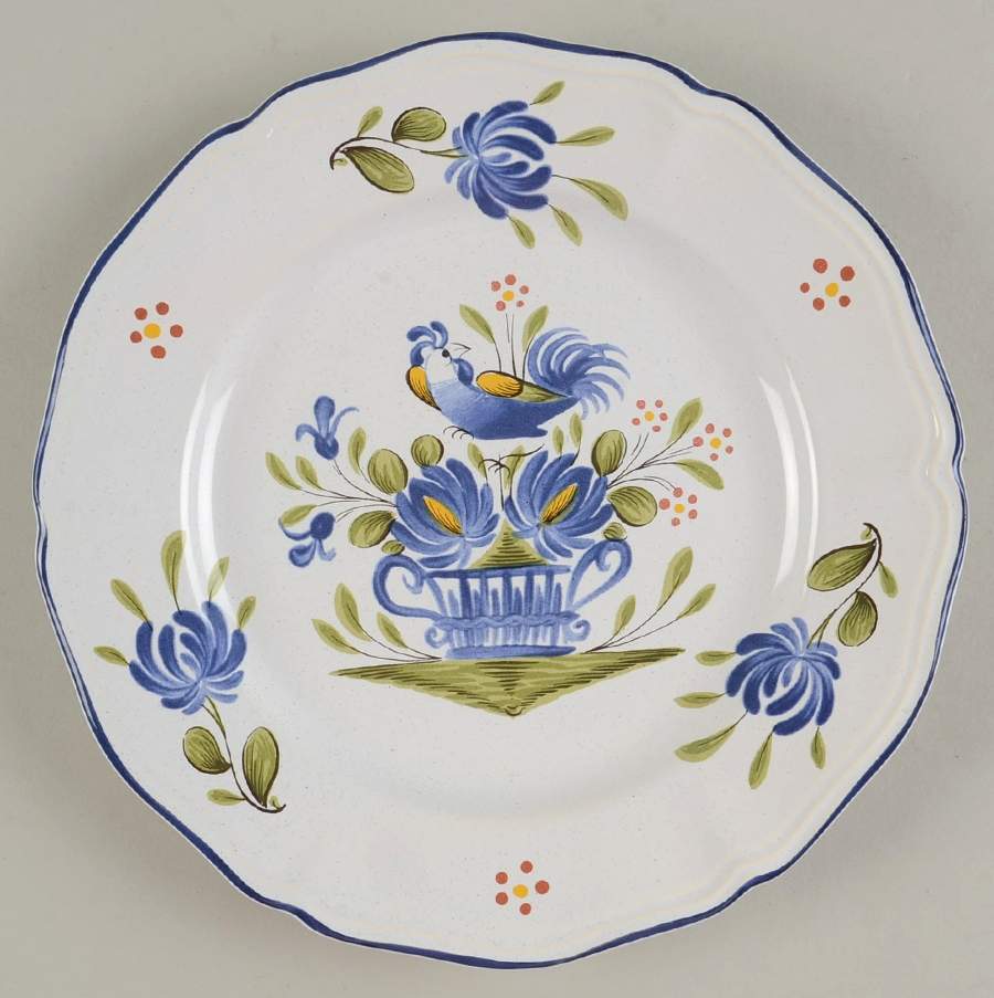 Chanteclerc Blue Salad/Dessert Plate by Luneville-1