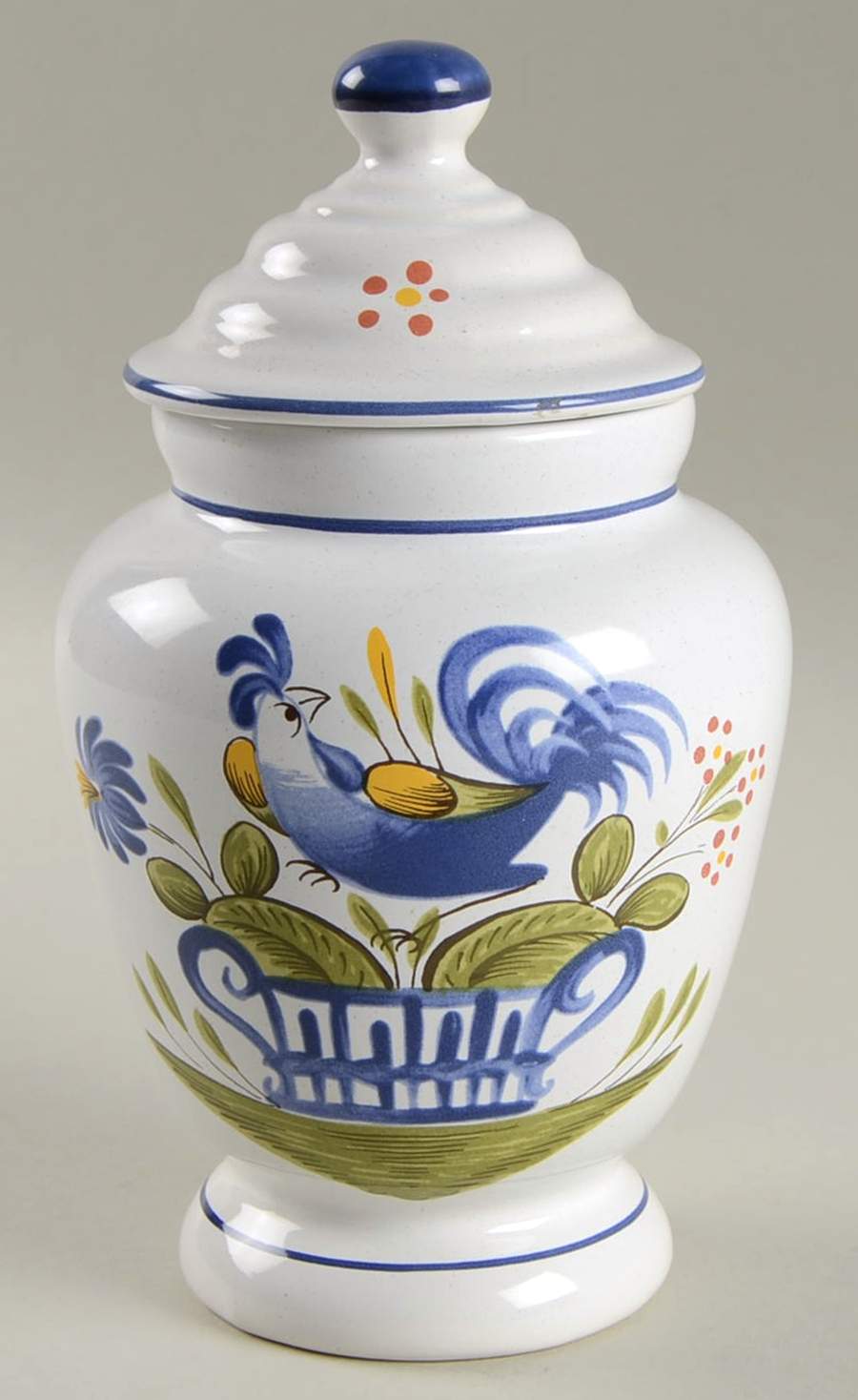 Chanteclerc Blue Small Pharmacy Jar & Lid by Luneville-1