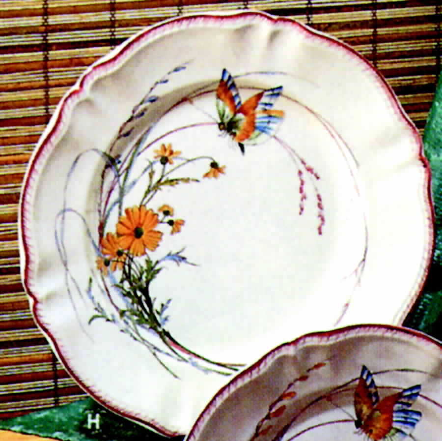 Papillon Dinner Plate by Luneville-1