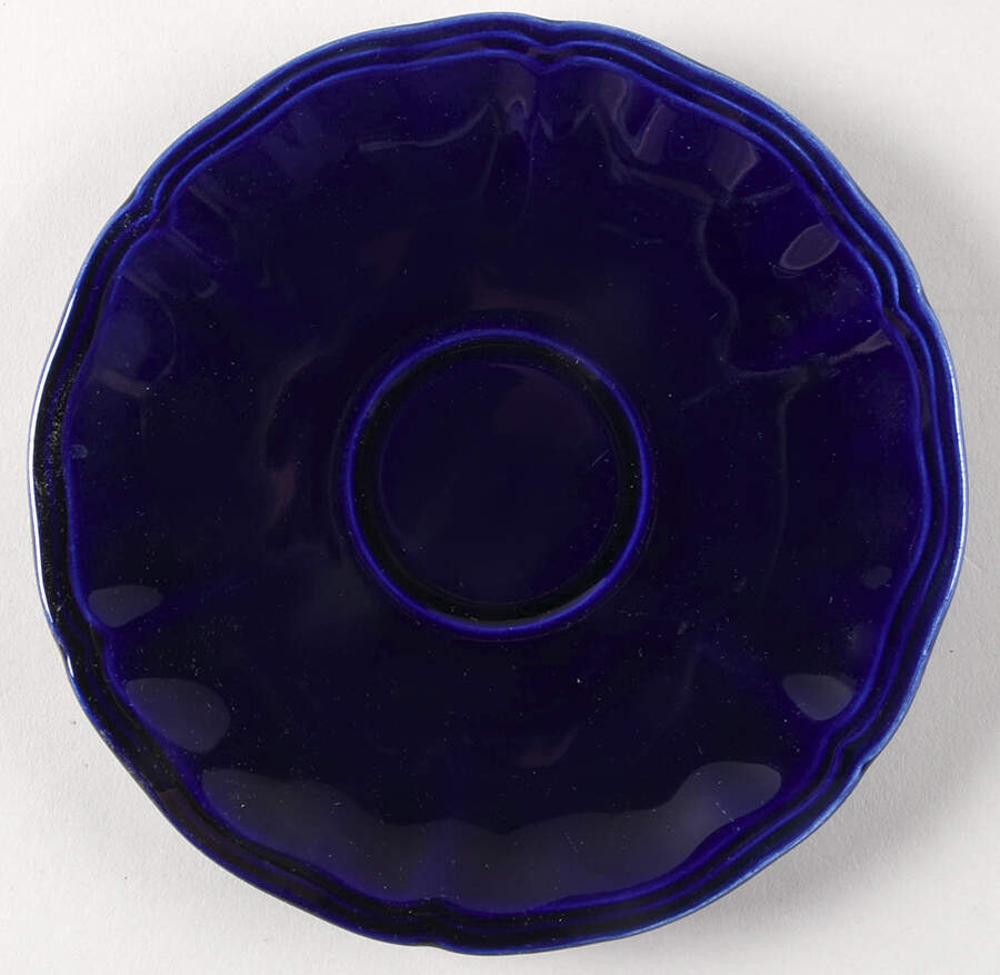 Louis XV Cobalt Saucer by Luneville-1