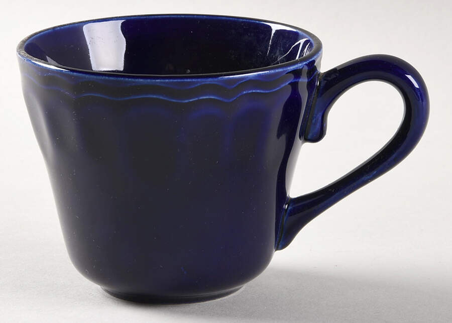 Louis XV Cobalt Flat Cup by Luneville-1