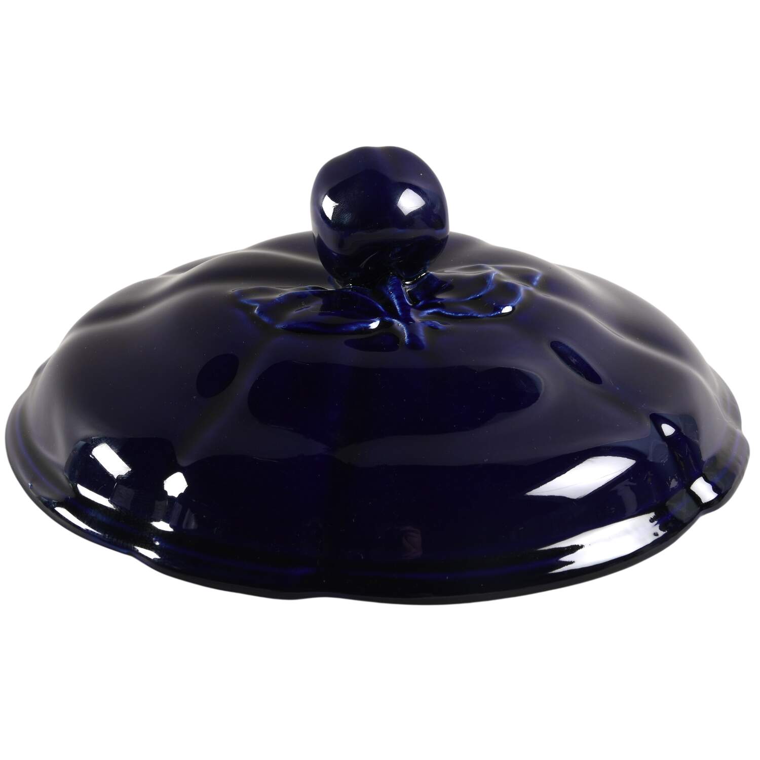 Louis XV Cobalt Lid for Round Vegetable by Luneville-1