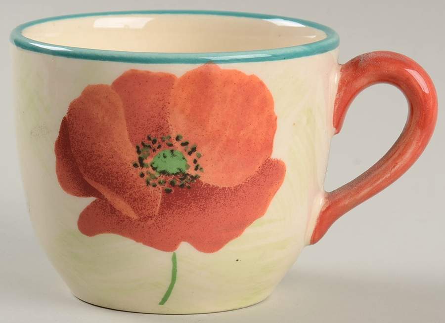 Coquelicot Red Poppy Flat Cup by Luneville-1