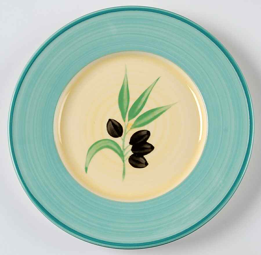 Coquelicot Olives Salad Plate by Luneville-1