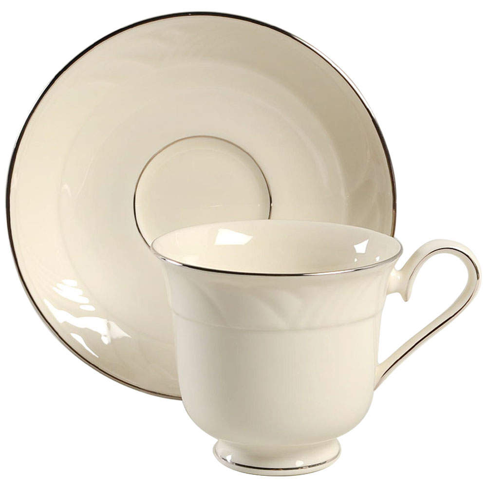 Sand Dune Platinum Footed Cup & Saucer Set by Lenox-1